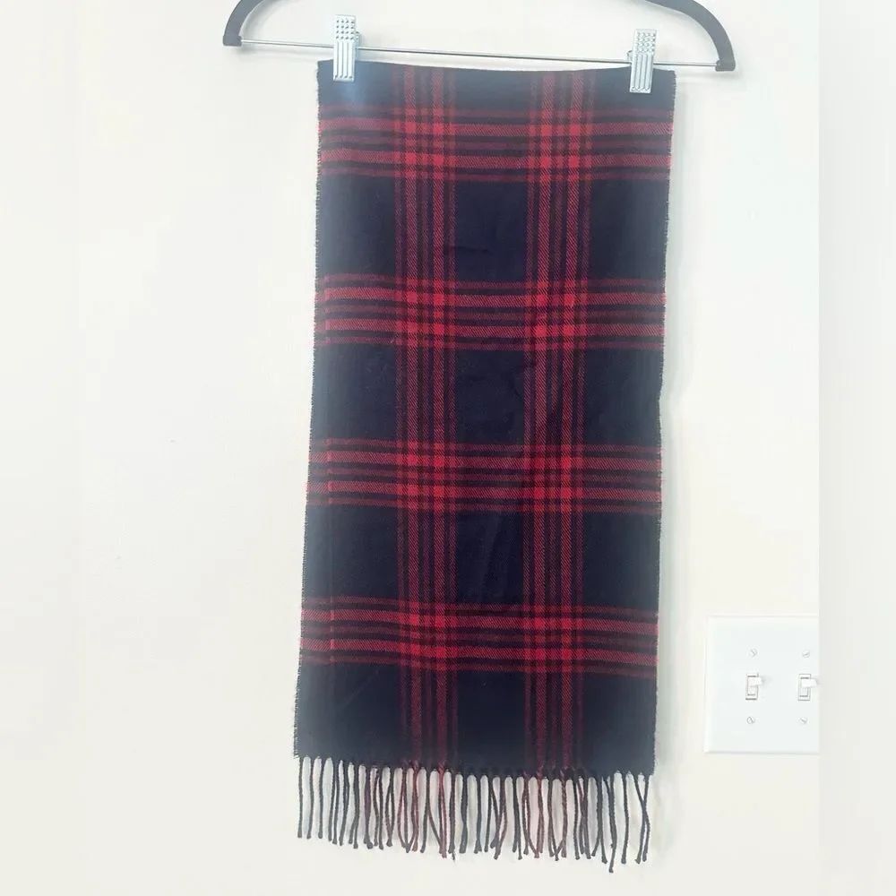 Christian Dior Plaid Cashmaire Neck Scarf O/S